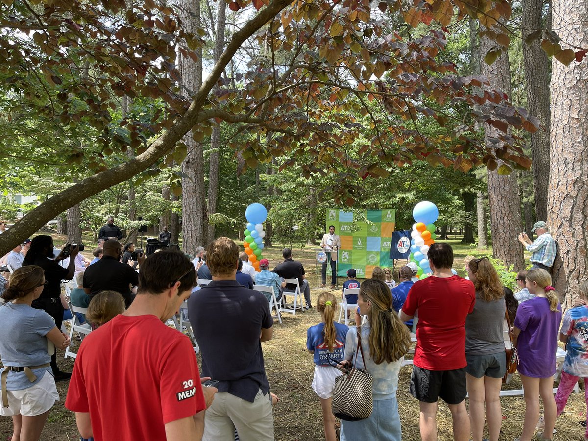 CSutlive's tweet photo. Big thanks to Mayor Dickens for coming out to Memorial Park to commemorate the Northside Drive underpass to benefit walkers, runners, cyclists and my fellow dog walkers. Truly appreciate his vision and support for connected communities. @ATLParksandRec @ATLMemorialPark https://t.co/VBkModirVi