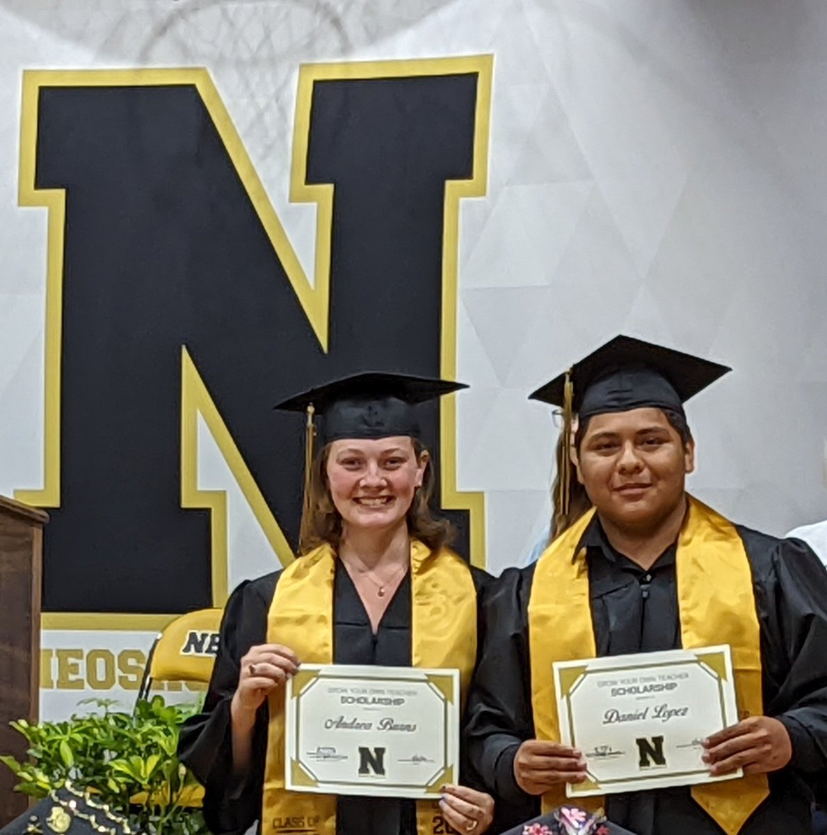 NHS Seniors 2022🎓💛🎓

So many wonderful awards presented this week, one of the most treasured awards was the Grow Your Own Teachers scholarship presented to Andrea Burns &amp; Daniel Lopez. This is Neosho investing in the teachers today &amp; the teachers of tomorrow! 
#NHSSeniors2022