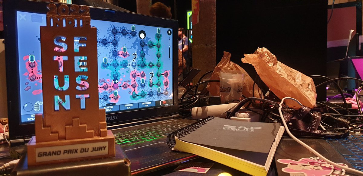 Racine just won the Grand Jury Prize at <a href="/stunfest/">Stunfest Festival</a>! 🏆
It's hard to express how grateful we are, a big thanks to all the people that played the game or helped us in any way and made this possible, we will do our best to meet your expectations! 🙏
#stunfest2022