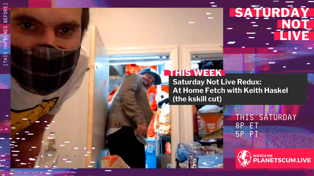 planetscumlive's tweet photo. Tonight on the final Saturday Not Live, we're screening At Home Fetch (the @haskel cut.)
Remember, this happened before. After we watched the #CGPMNN fetch. It was live on #PlanetScum then. But it's not now. But it was then.
TONIGHT
8p ET / 5p PT
https://t.co/NHPVd6w0v1 https://t.co/IaNopoACsn