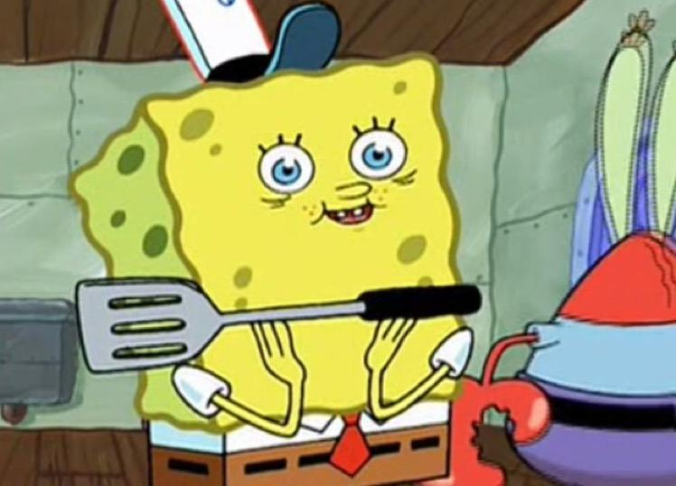 Axer1337's tweet photo. @memeland Spongebob's spatula will be a good weapon 🍔

#memelandtraits https://t.co/0PRzyLDcoH