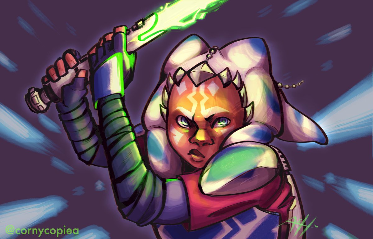 cornycopeia's tweet photo. a fourteen year-old with a laser sword is probably one of the most devastating weapons #ahsokatano #TheCloneWars https://t.co/dZqF1Xssdk