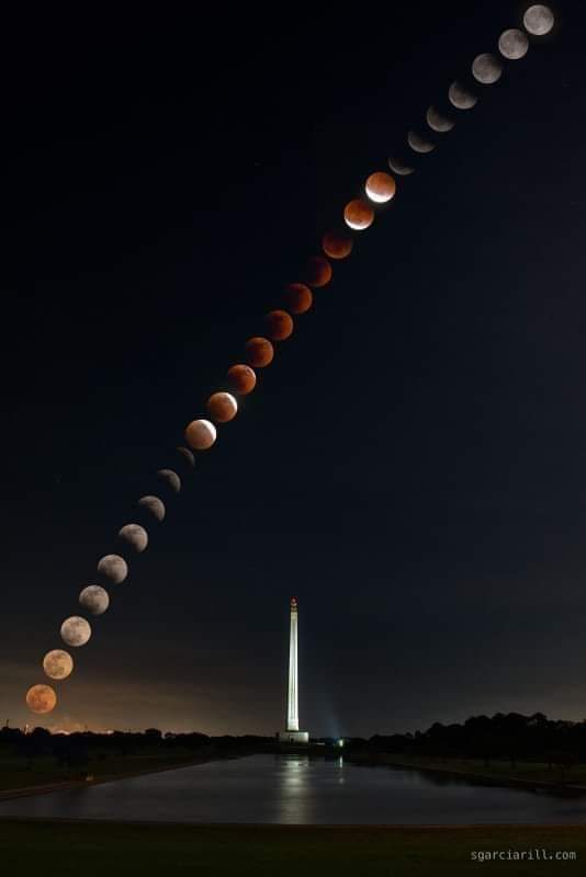 Sergio Garcia Rill in La Porte, Texas, captured this photomosaic of the May 15-16, 2022 lunar eclipse, and wrote: 
