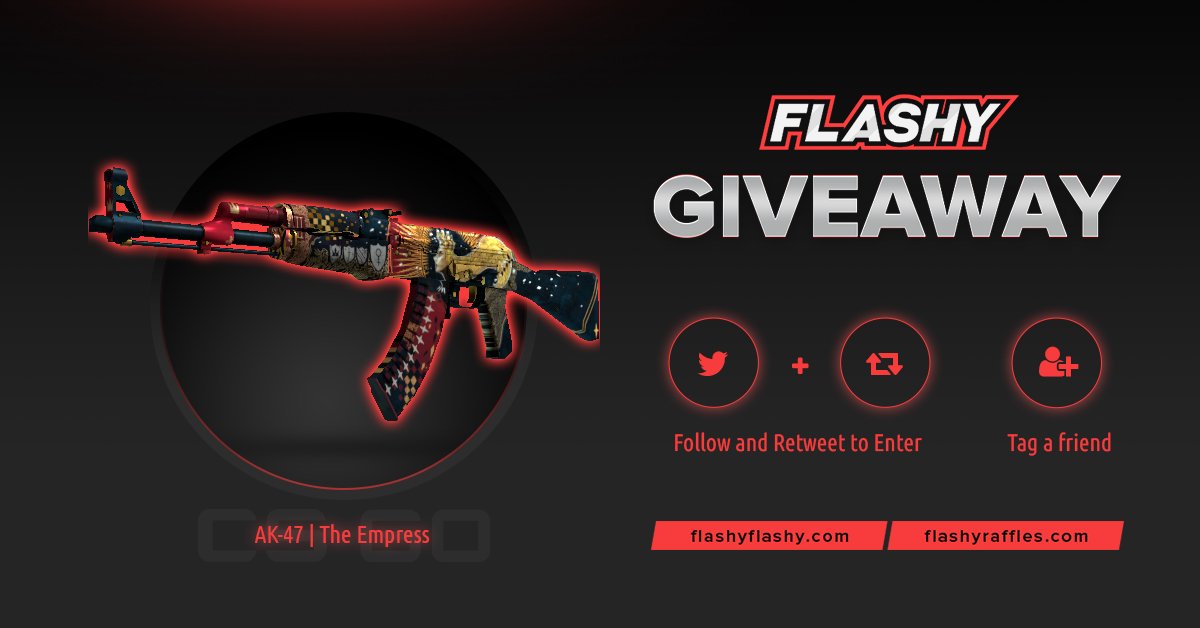 🔥 24H GIVEAWAY !!! 🏆 AK-47 The Empress ! To win: ✔️ Visit for free codes: flashyflashy.com ✔️ Retweet ✔️ Follow us ✔️ Turn on twitter notifications #flashyflashy #giveaway #csgoskins #CSGOGiveaway