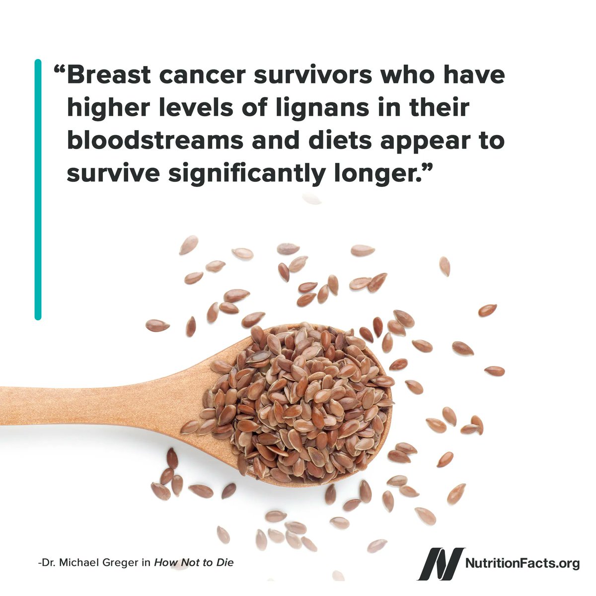 A randomized, double-blind, placebo-controlled, clinical trial of flax seeds in breast cancer patients finds flax appears to have the potential to reduce tumor growth—in just a matter of weeks: bit.ly/2K4UpH9