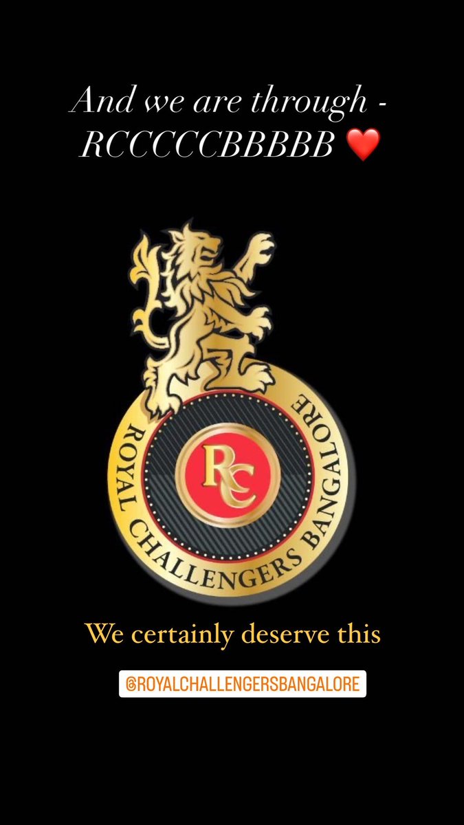 Belle_Mishy's tweet photo. RCCCCCBBBBB we did it❤️ #MIvsDC #RCB @RCBTweets #ViratKohli #FafduPlessis #Maxwell https://t.co/HIxDFYfffR