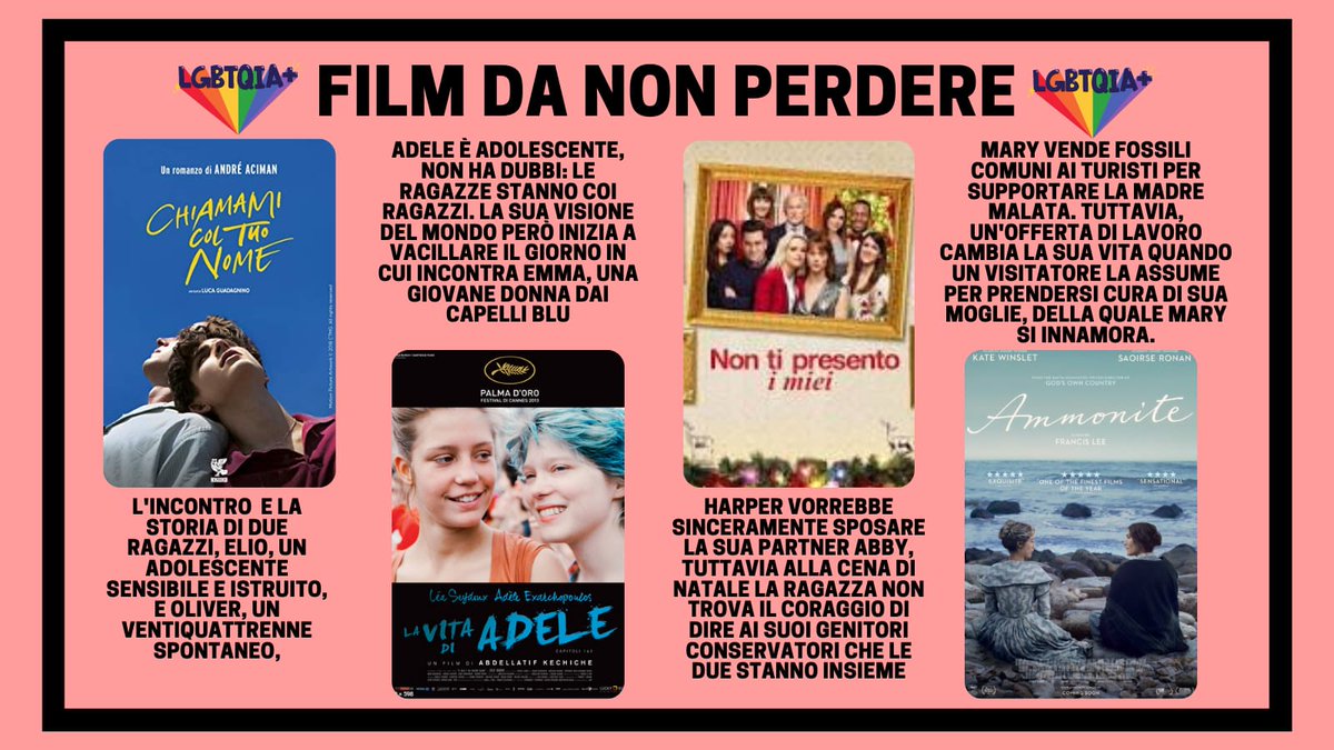 sheroccate's tweet photo. Altri film LGBTQ+ da non perdere consigliati da noi Sheroccatə 🎬📺 #SMM22 #Social4Social #movies https://t.co/AIasZIkWRS