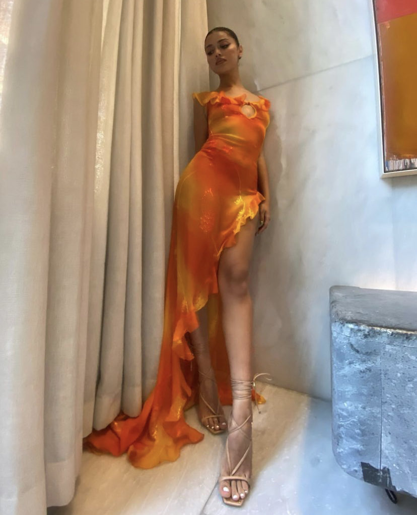 mirror palais orange dress Our mirror palais sunset gown as seen on the stunning @_jennli