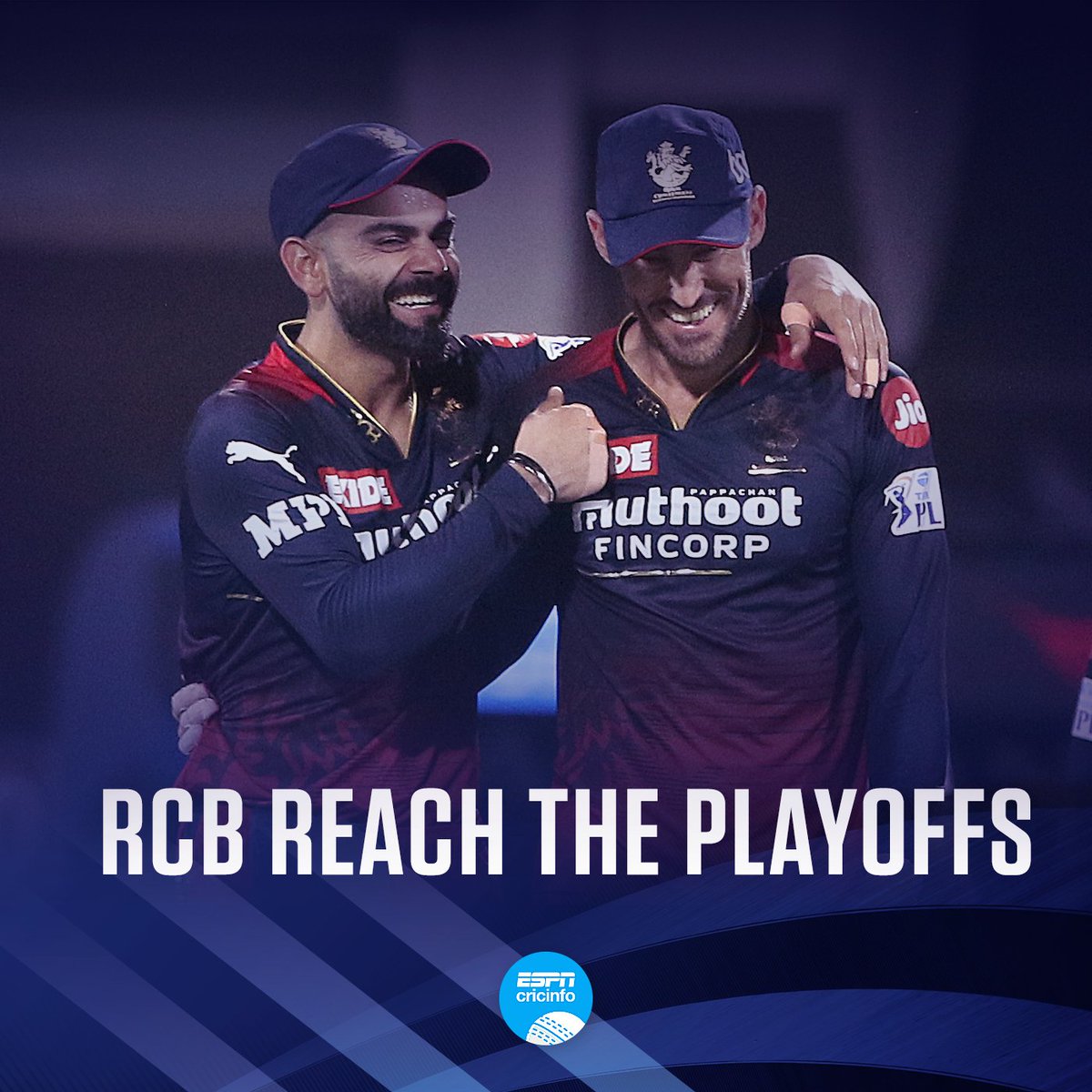 cricinfo's tweet photo. What a day for RCB and their fans 😄 

#IPL2022 #MIvDC https://t.co/a1B4glVEAQ