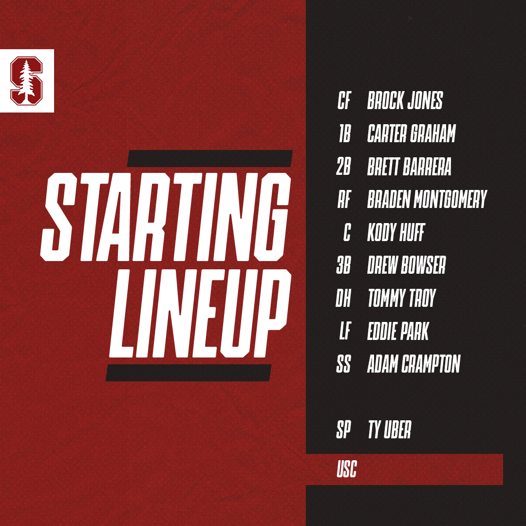 The starting lineup is in! 📝

🎟️ » bit.ly/3Nw5sGT
📺 » <a href="/Pac12Network/">Pac-12 Network</a> 
💻 » Pac12.me/BSB-USC-STAN-3
📈 » stanfordstats.com
📻 » stanford.io/2qLgovG (<a href="/KZSU/">KZSU 90.1 FM</a>)

#GoStanford