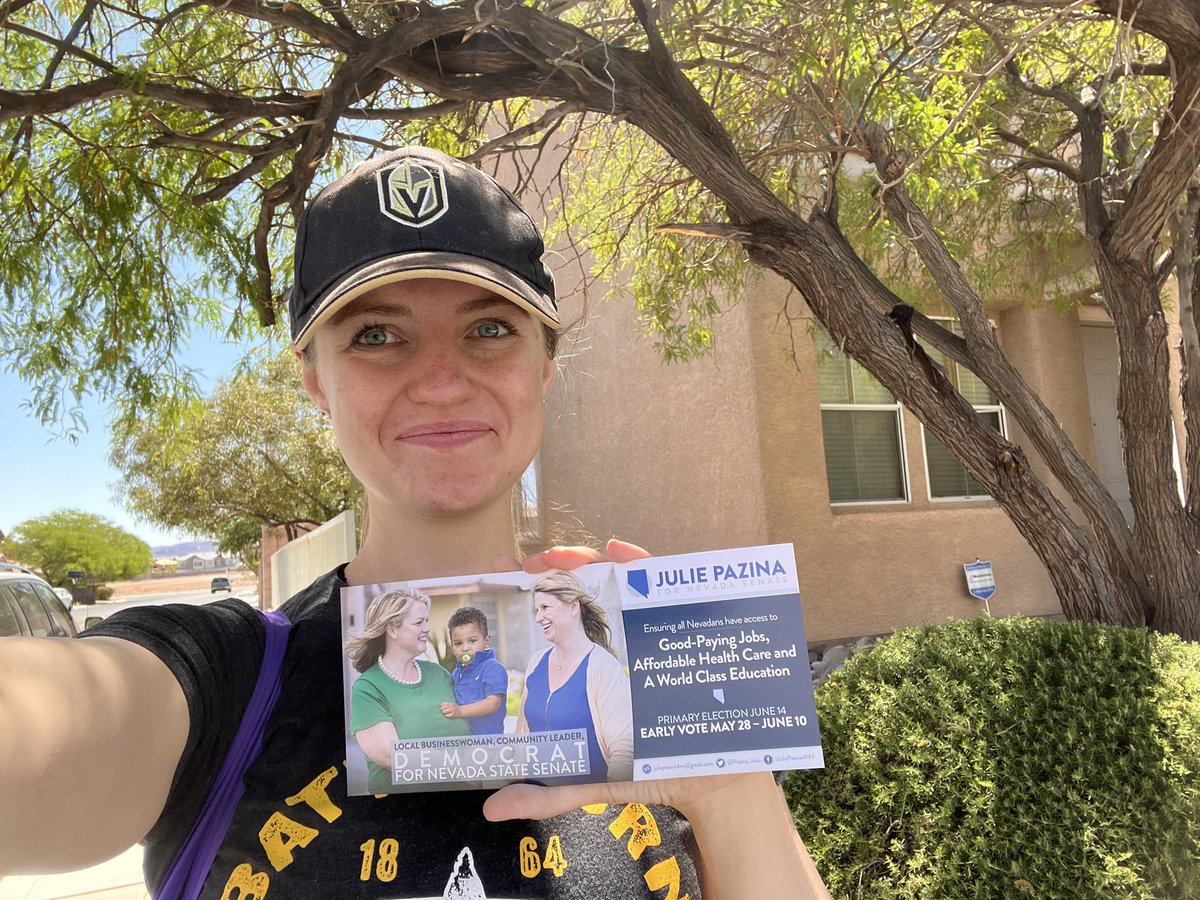 MelanieScheible's tweet photo. Have you ever wanted someone to be your co-worker so bad that you went door to door asking for people to give her the job? That’s how much I want @pazina_julie in the #nvleg! #juliepazina4nv #nevadadems #electwomen #homemeansnevada https://t.co/87xTCAyhSw