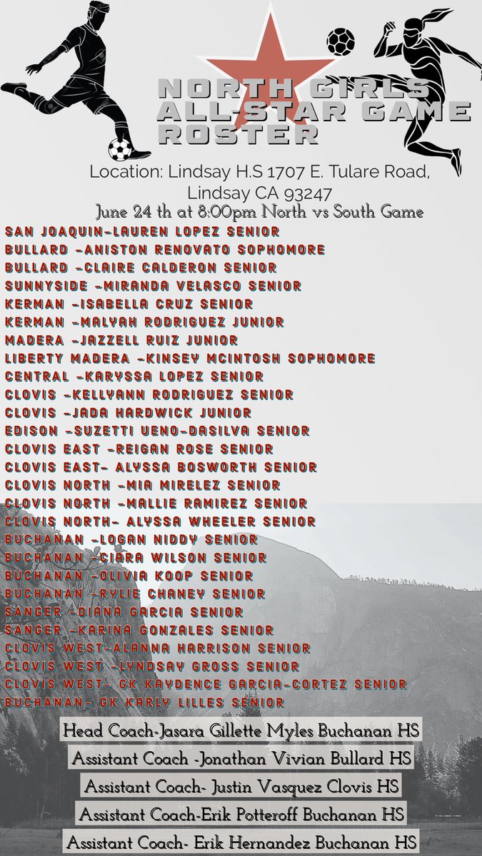 AllStarGameBen's tweet photo. Congratulations to 2022 Girls All-Star Game Players Selected. @BullardSports @KermanAthletics @KHSGirlsSoccer9 @LibertyWmnsSccr @Clovis_Soccer @cehssoccergirls @CN_GIRLS_SOCCER @buchanan_girls @thesangerscene @SUSD_SangerHigh @ClovisRoundup @CW_GSOC @PAGMETER @FresnoBeeSports https://t.co/bXFN50IgUO