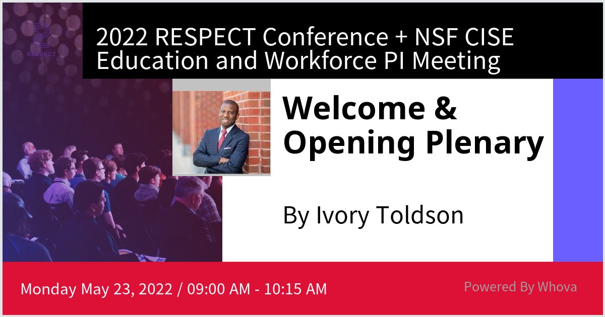 toldson's tweet photo. I am speaking at 2022 RESPECT Conference + NSF CISE Education and Workforce PI Meeting. Please check out my talk if you're attending the event! #respect2022 #RESPECTConference #respectbpc - via #Whova event app https://t.co/aquXOh76se
