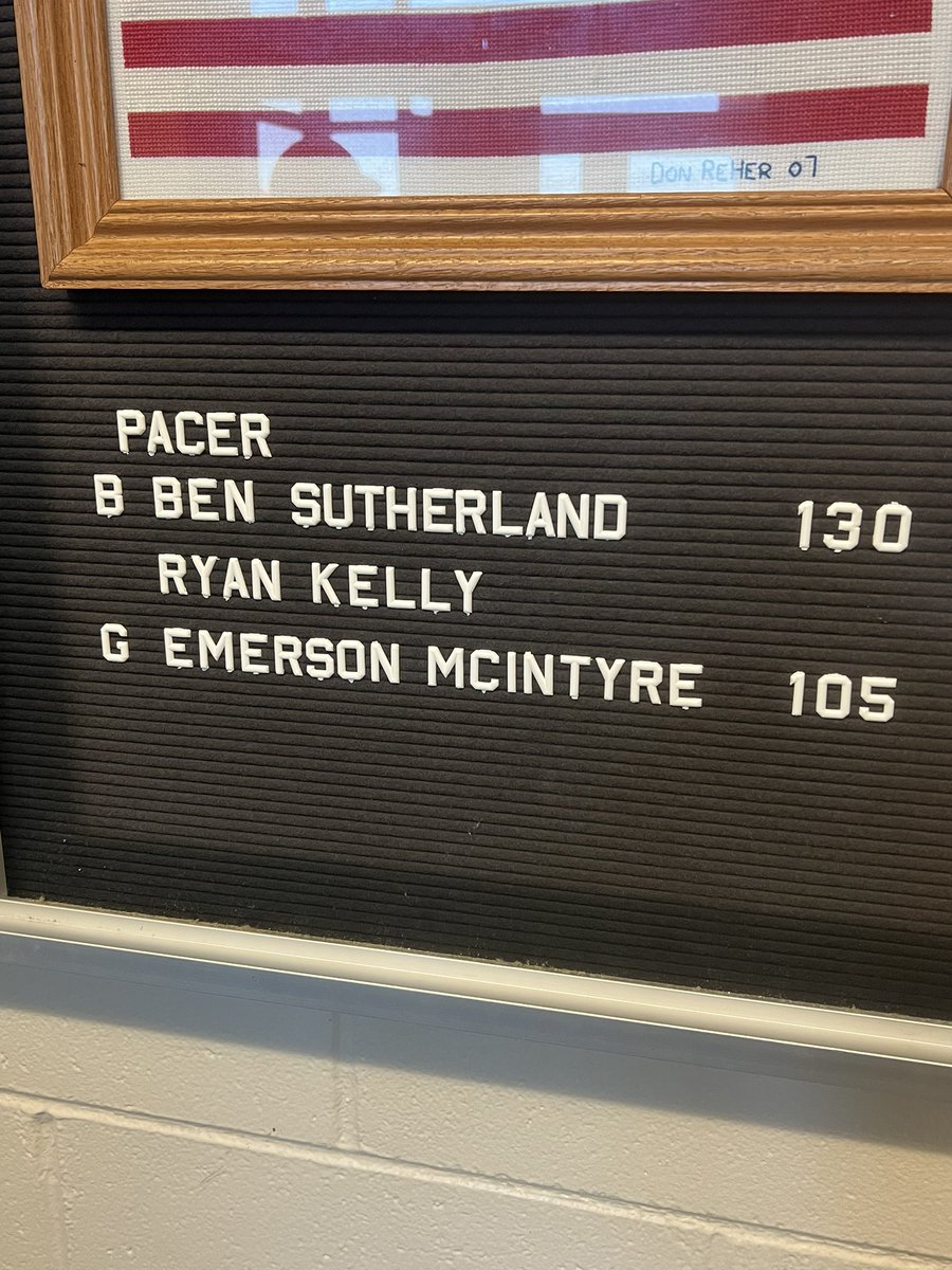 Changing of records. The record goes from one brother to the next. Congrats Joe on the new school record on the pacer! Have a great summer!