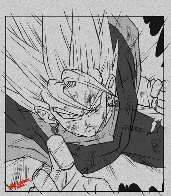 #スーパーベジット

#目力ボロボロシリーズ
第18弾 

これがラストです😊

#ドラゴンボール #ドラゴンボールイラスト 
#dragonball #dragonballart  #ポタラ合体 #ベジット  #神速の鷹 
