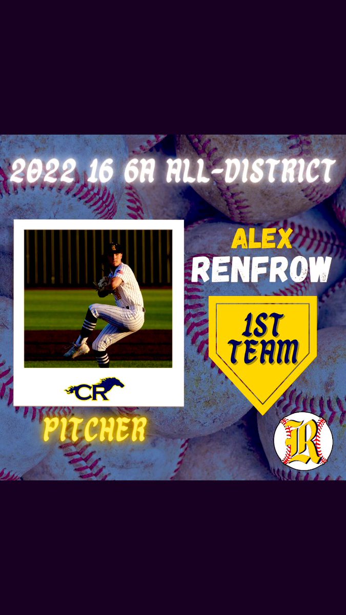 AlexRenfrow6's tweet photo. Senior years stats!
56.1 innings
10-0 (W-L)
30 hits allowed
10 runs allowed
5 earned runs allowed
17 walks allowed
59 strikeouts 
.612 ERA
.834 WHIP https://t.co/8BPLOJbHIM