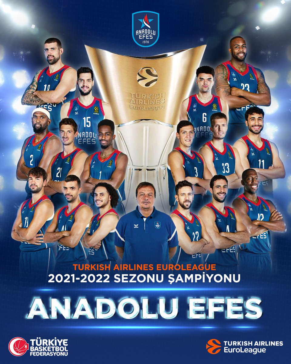 🏆 Anadolu Efes Üst Üste İkinci Kez EuroLeague Şampiyonu 🏆

Turkish Airlines EuroLeague finalinde Real Madrid'i 58-57'lik skorla mağlup ederek üst üste ikinci kez EuroLeague Şampiyonu olan temsilcimiz Anadolu Efes'i tebrik ederiz. 🇹🇷 #F4GLORY <a href="/AnadoluEfesSK/">Anadolu Efes SK</a>
