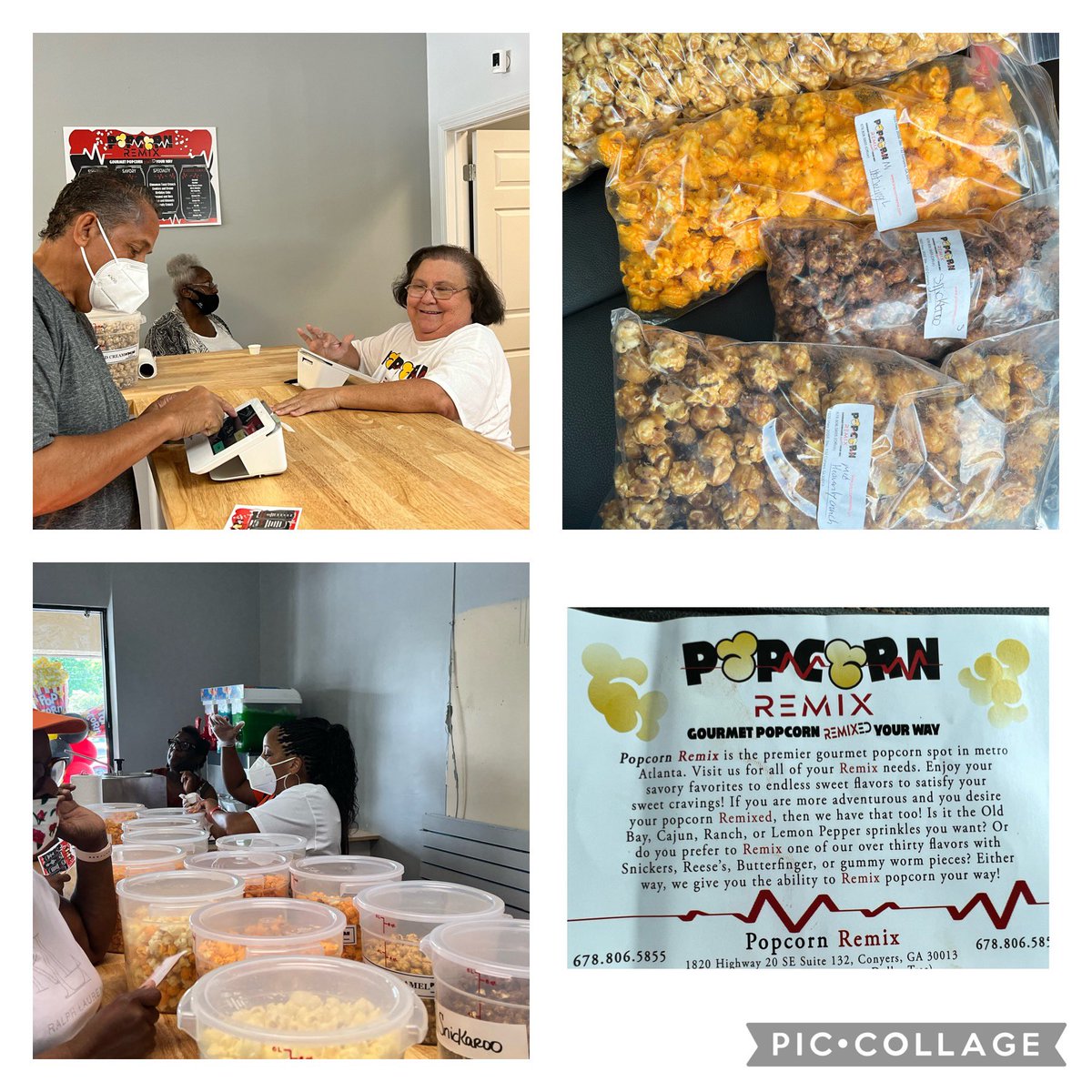 lpguyton's tweet photo. Popcorn Remix this popcorn is delicious &amp; with excellent service! I recommend it with 5 ⭐️⭐️⭐️⭐️⭐️ I ordered #HeavenlyCrunch #HotWing #CaramelAndNuts &amp; #Snickeroo  #Yummy 😋#PopcornRemix 🍿❤️Try it! #Conyers #Georgia @KeyaRichmond @hce_stemacademy @hcethehivepto @CityofConyersGA https://t.co/PmeYxW50KN