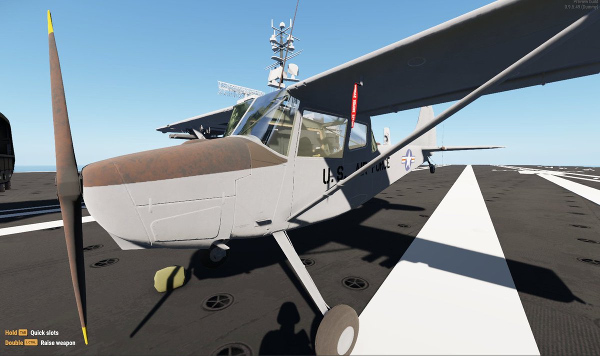 Testing Unsung assets in Reforger as static Props, M35A2 by RamaMarines and O-1 Bird Dog improved by Odyseus. #ArmaReforger