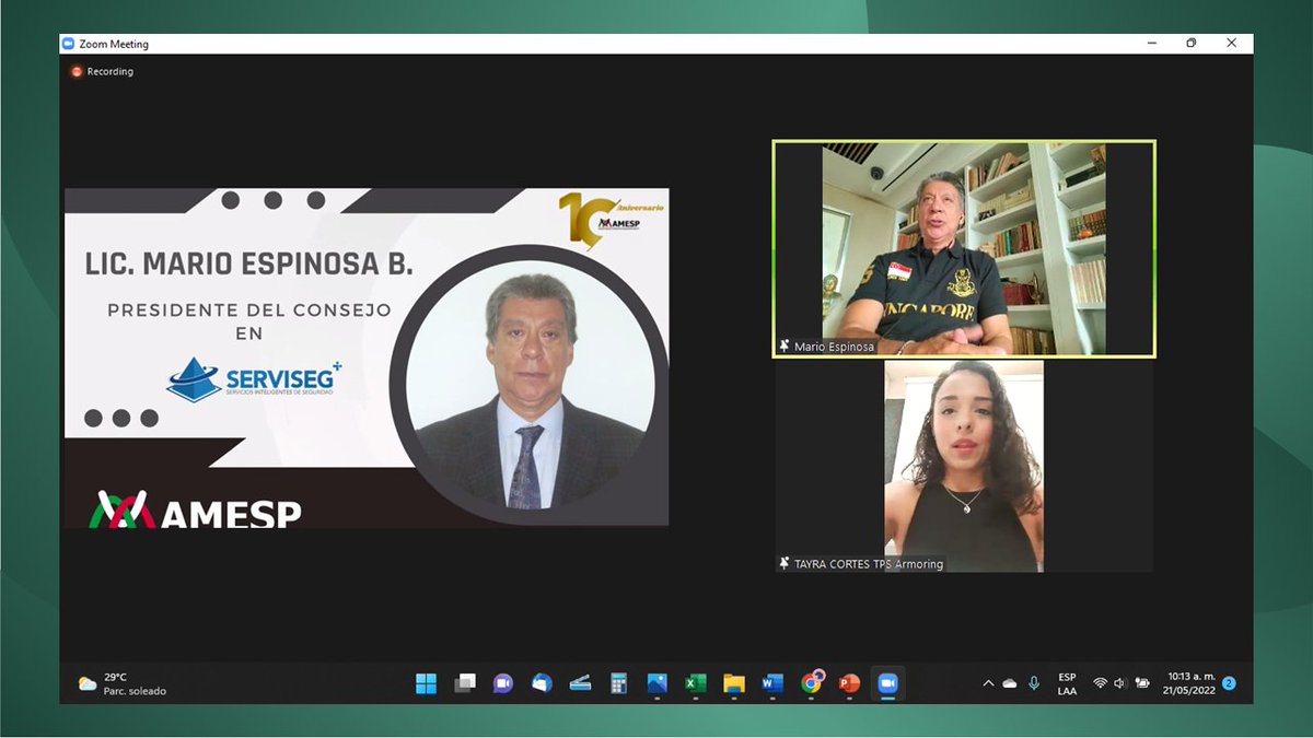 AMESP_oficial's tweet photo. Durante la sesión 104 de los #SábadosDelCapitán 3er temporada, contamos con la participación de nuestro asociado Fundador y expresidente Mario Espinosa Boulogne CEO de #SERVISEG quién nos platicó de cómo han llevado a AMESP “De lo Ordinario a lo Extraordinario.”
#SoyAMESP https://t.co/YrRal4HgF1