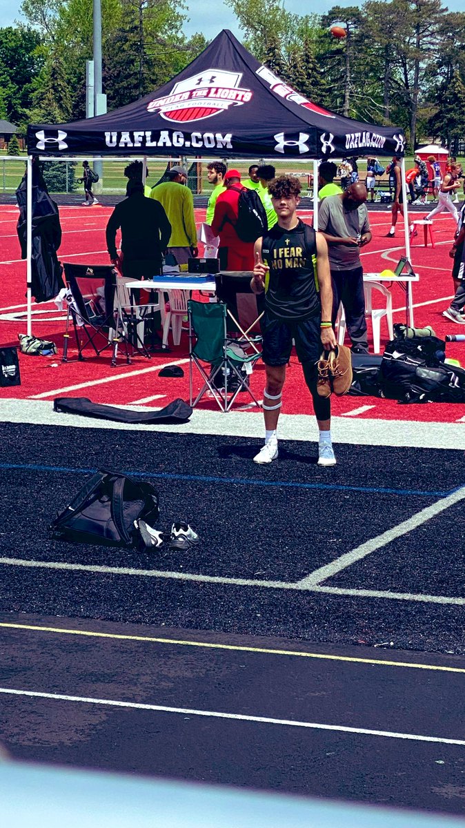 LinkWatkins2026's tweet photo. Won first 3 (14U) games with Rising stars and UA elite! Now playing for the high school division for 3 games @OLS #4touchdowns #5interceptions #2twopointconversions @coachrohn @JamesALight @AlwardtElite @gary_abernathy @DLSFootball_MI @DLSPilots https://t.co/dIfl7MB83G