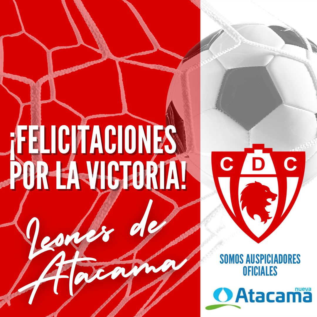 🏟Orgullosos de ser auspiciadores oficiales de @CDCopiapo 🥅⚽️Quienes con determinación, perseverancia y mucha pasión lograron un gran éxito e hicieron vibrar una región entera ¡Grandes Leones de #Atacama! 🏟