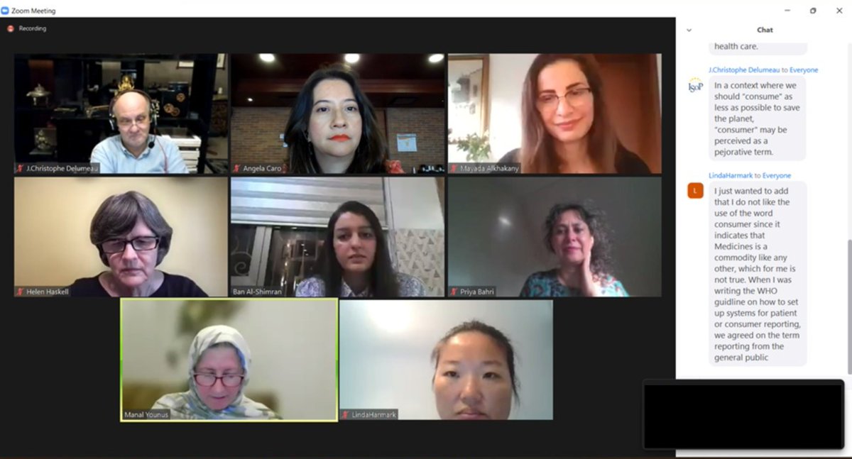 PatientegISoP's tweet photo. The SIG held its first webinar last Friday, where the Advisory Committee gathered for a lively discussion on “Patient Engagement from Different Perspectives”

Special thanks to every who has made the time to join us
https://t.co/QK0S6e0Hd5

@ISoPonline 
#patientengagement https://t.co/z8lgFCfgbd