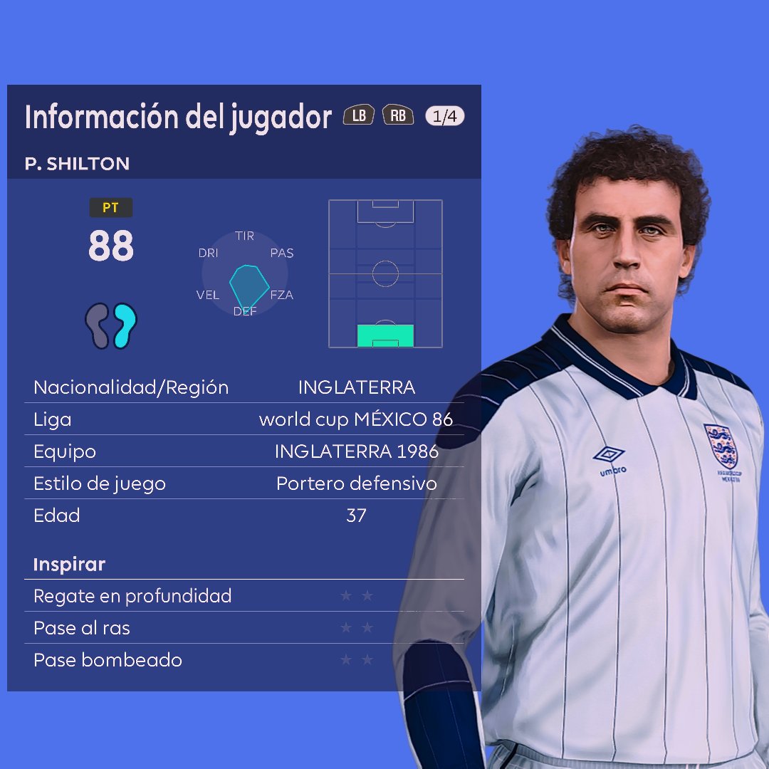 gordoumbanda's tweet image. Peter Shilton
Inglaterra 1986
para #eFootballPES2021 PC
equipos @Adrian06101985
