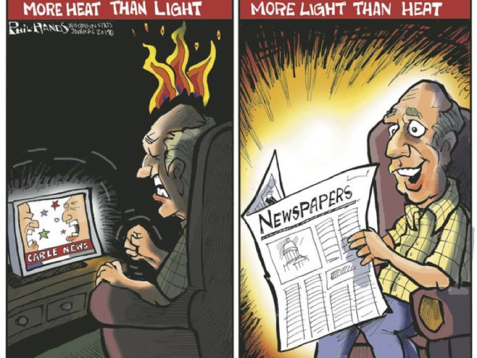 ShirlAAdams's tweet photo. @trudygonzales Yes indeed, support local journalists, newspapers, and local news because Six (6) Corporate Giants control all the media. Their programming will either be Right bias or lean Right, even liberal #CableNewsNetworks.
I cut cable a year ago; it's great! #ReadMore #MediaWatch https://t.co/6sIY1txj1o