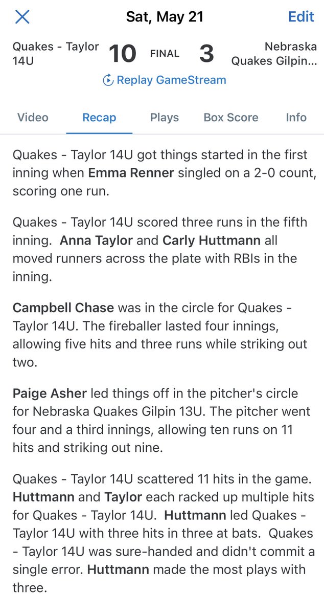 NEQuakesTaylor's tweet image. Bats were 🔥 this morning!  Outscored opponents 24-4!  Two sac bunts by Izzy &amp;amp; Ava to move runners across! #teamwork #soliddefense #sacrifice
