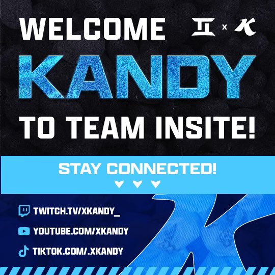 As some of you may have expected, it’s finally official ‼️
•
Please give a warm welcome to <a href="/xKxndy/">Kandy</a> our newest member of Team Insite! 🍭
•
Now go on and show him some love on his socials! You are gonna love his tik toks 😆
•
#phase3 #tiforever
