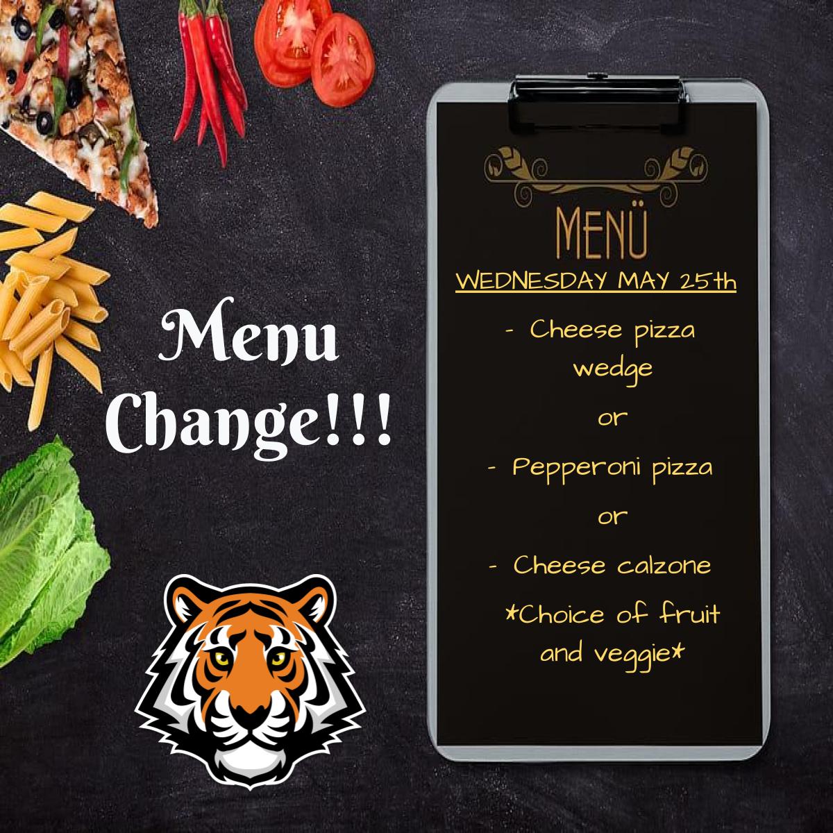 RC_Hill_PTO's tweet photo. Lunch Change, Wednesday, May 25 https://t.co/pHyKr4cFtE