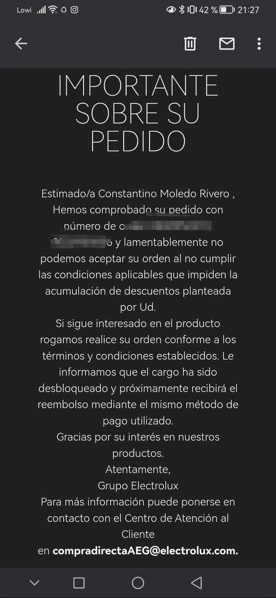 pequepontevedra's tweet photo. Os gusta @AEG_Esp ? Pues esto es lo que pasa si compras con sus ofertas, sin producto y dinero cobrado esperando el rembolso #afectadosaeg vaya verguenza https://t.co/Ac0BvlzBhn https://t.co/SzAUMIdoWU