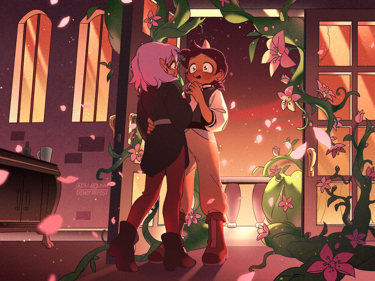 2girls multiple girls yuri dark-skinned female plant vines dark skin  illustration images