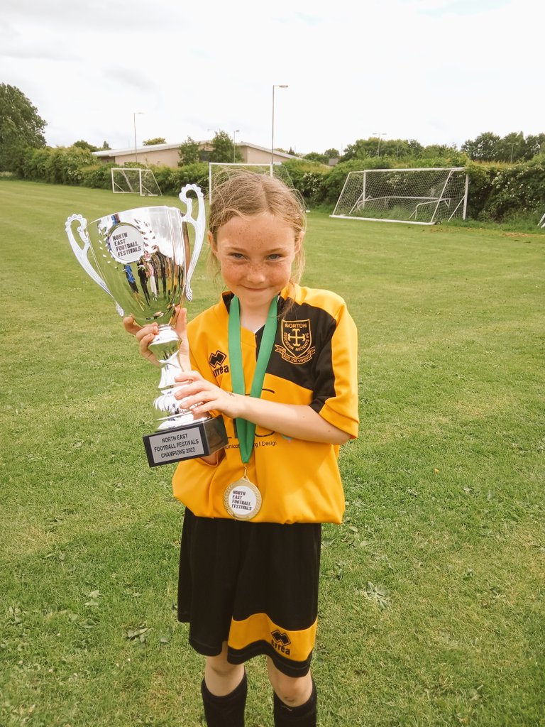 P_Wilson1972's tweet photo. @leahcwilliamson @pburgum @werbedoyle @GaryLineker @bernieslaven played in North East Championship for Norton under 11s two years above her age today and they won it.  Proud dad xx https://t.co/ouIYp1Hpmy