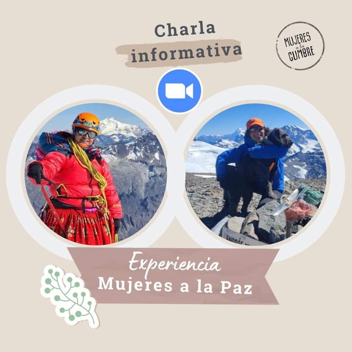 Expedición Mujeres a La Paz? 
Te invitamos a la charla informativa el día 25/05 a las 20.00 hs (Argentina)/ 19.00 hs (Chile).
Estaremos junto con Elena Quispe, quien forma parte de Las Cholitas Escaladoras #trekkingbolivia #bolivia #chile #argentina #trekking #empoweringwomen