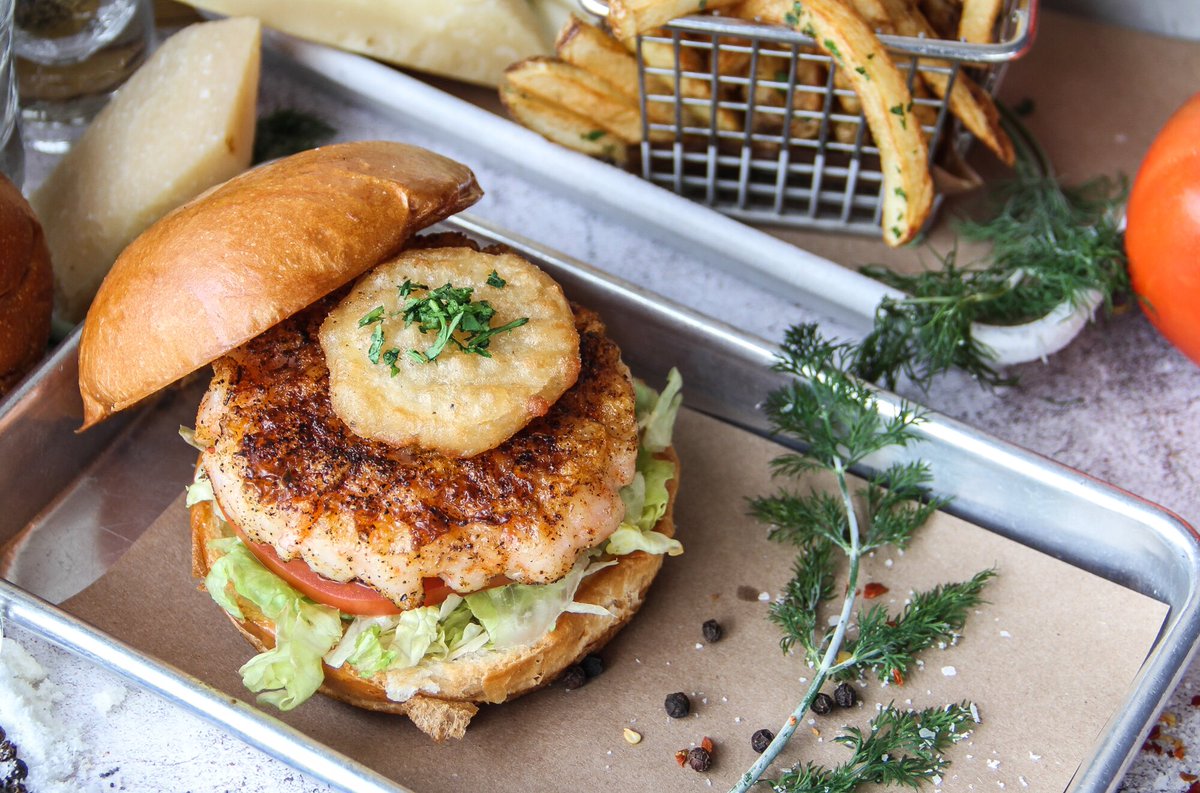 Nothing quite like that first juicy bite! 🍔 shrimp