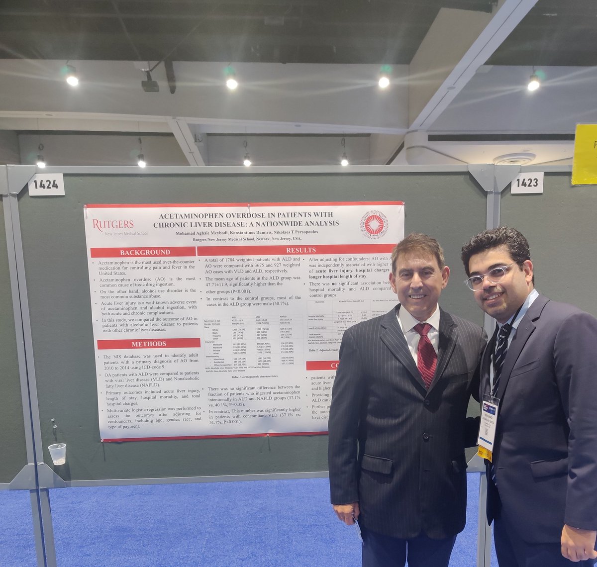 Presenting poster on Acetaminophen toxicity in patients with chronic liver disease with one of the pioneers in Liver transplant. Thank you Dr. Pyrsopoulus for all your support. @DDWMeeting #DDW2022 #liverdisease