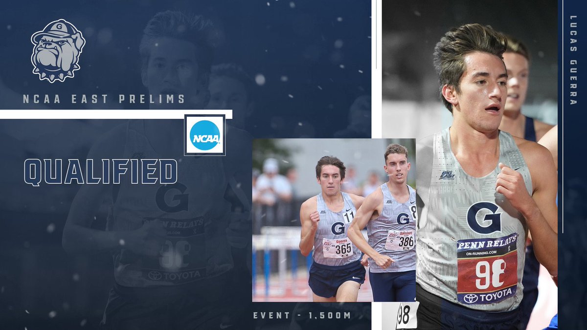 QUALIFIED! Lucas Guerra will represent the Blue &amp; Gray in the 1,500m at the @ncaatrackfield East Prelims! 

#HOYASAXA | #NCAATF