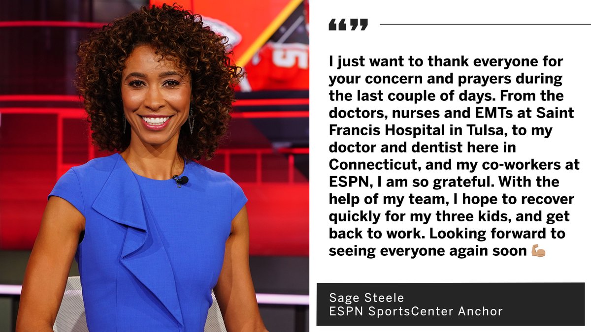 ESPNPR's tweet photo. Statement of appreciation from ESPN's @sagesteele, who was struck by a golf ball Thursday at the PGA Championship https://t.co/6HDlDz7QBC