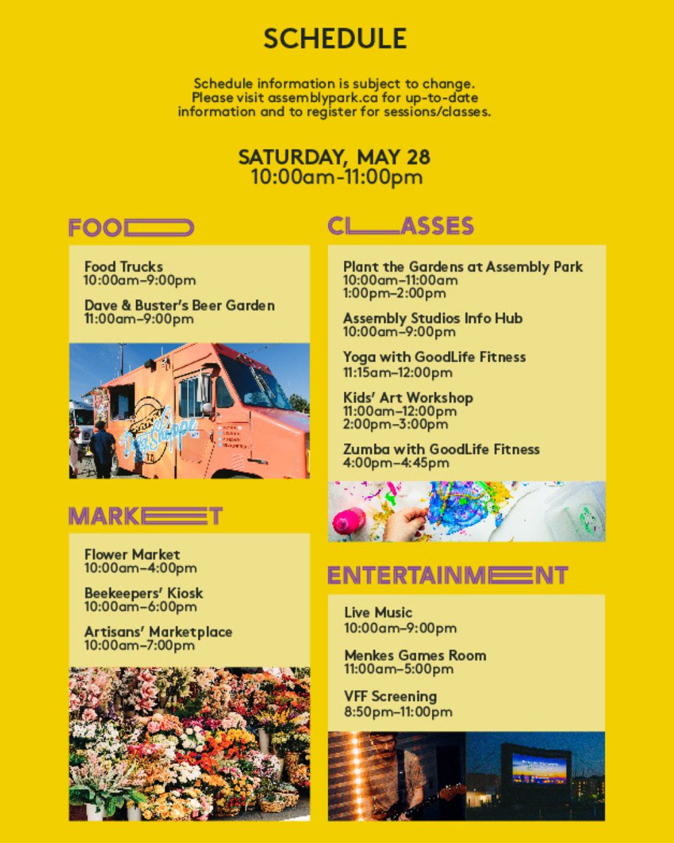 AssemblyParkVMC's tweet photo. Just 4 more sleeps until Assembly Park is filled with fun! Swipe to check out our awesome lineup of food, activities, and entertainment. π
#AssemblyParkVMC #CityofVaughan #VaughanCommunity #VaughanMetropolitanCentre #AssemblyParkBlockParty https://t.co/p4lmKVVQhG