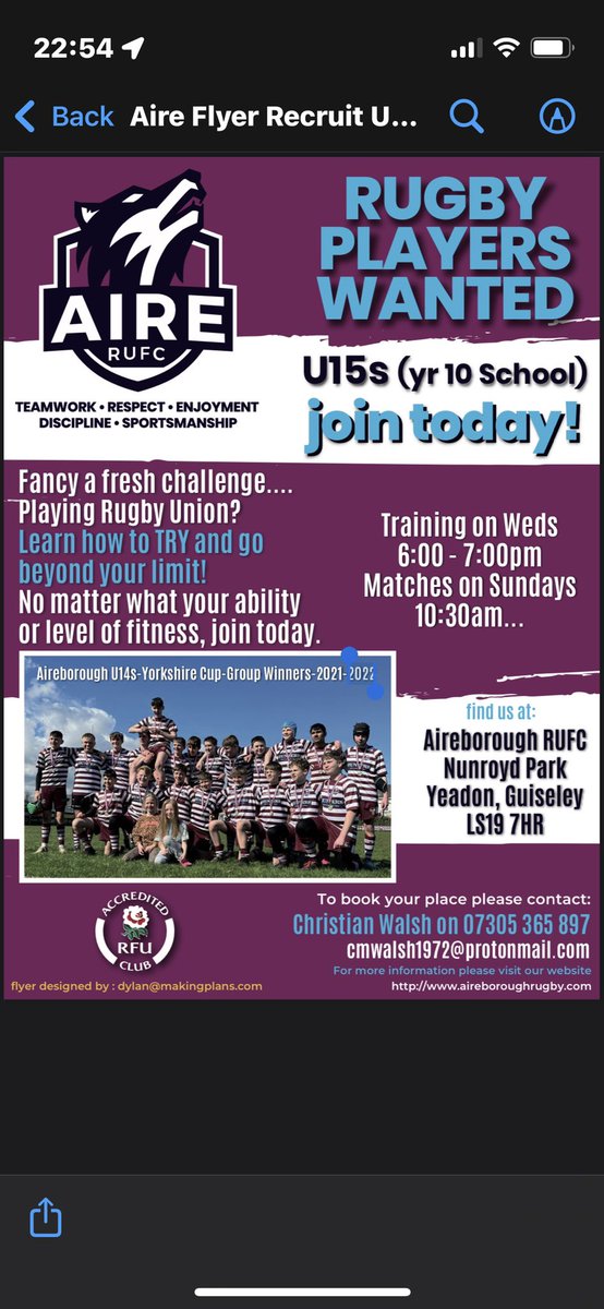 @ImmanuelBD10 @guiseleyschool @OakbankPE @HansonAcademy @TitusSaltSchool Come and join a top bunch of lads when the new season starts in Sept 2022.