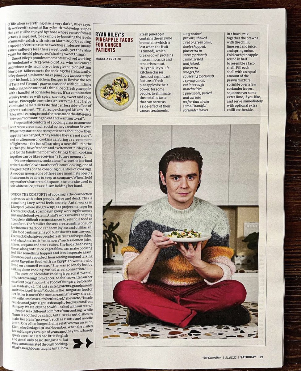 LifeKitchen's tweet photo. Life Kitchen’s founder @ryanrileyy in the @guardian today talking to @kitchenbee about how spending an afternoon cooking at one of our classes can be a transformative experience when times are difficult with cancer. #lifekitchen, #cookingwithcancer. https://t.co/eNd5yvzQSU