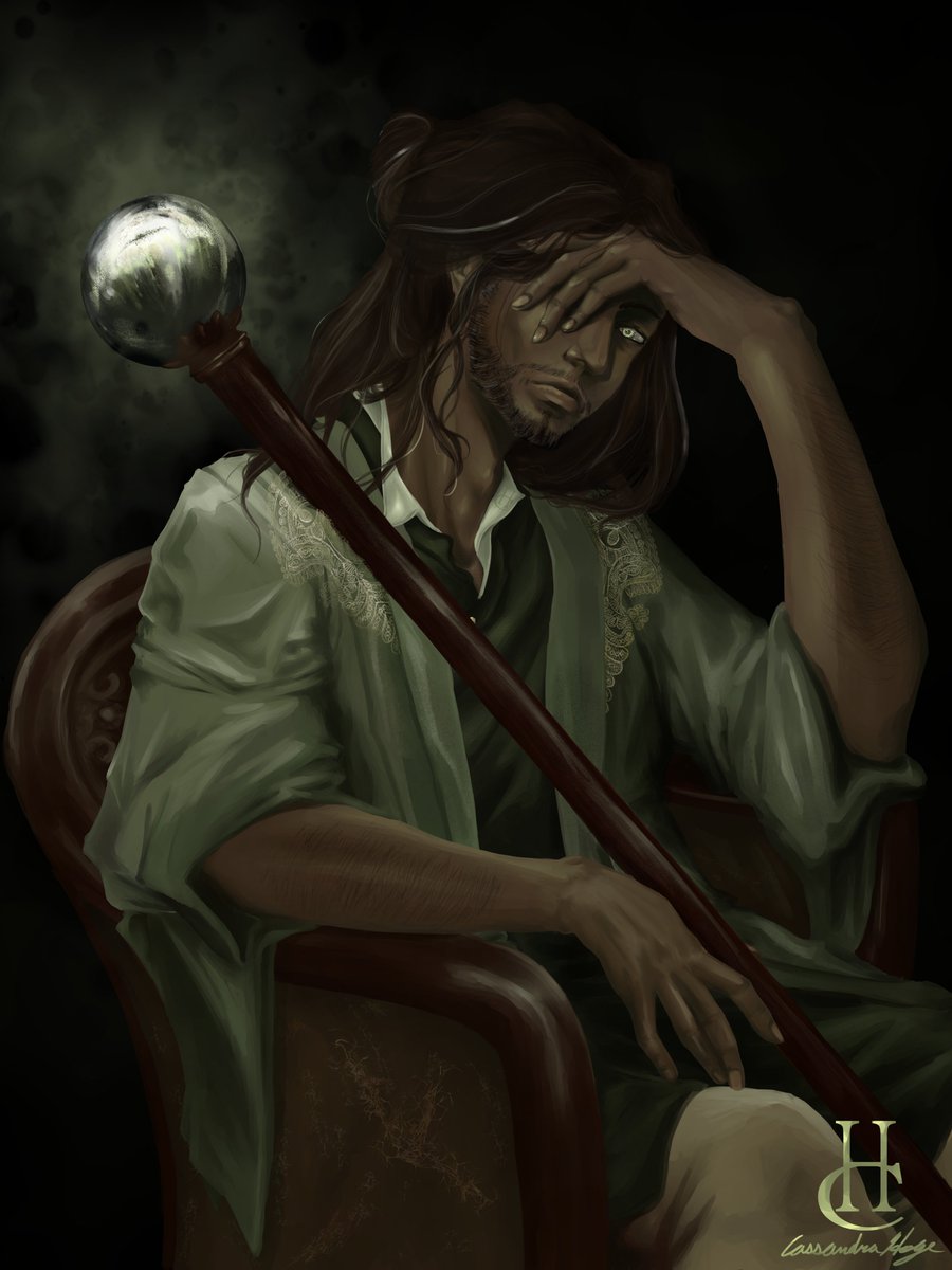CassandraHoge's tweet photo. Finished my #portrait of my #OC Arham Walker. I'm very pleased with how he came out, I've missed doing large portrait paintings.
#art #digitalart #digitalpainting #illustration #DnD #warlock #wizard #kalashtar https://t.co/yfVMWqnkEk