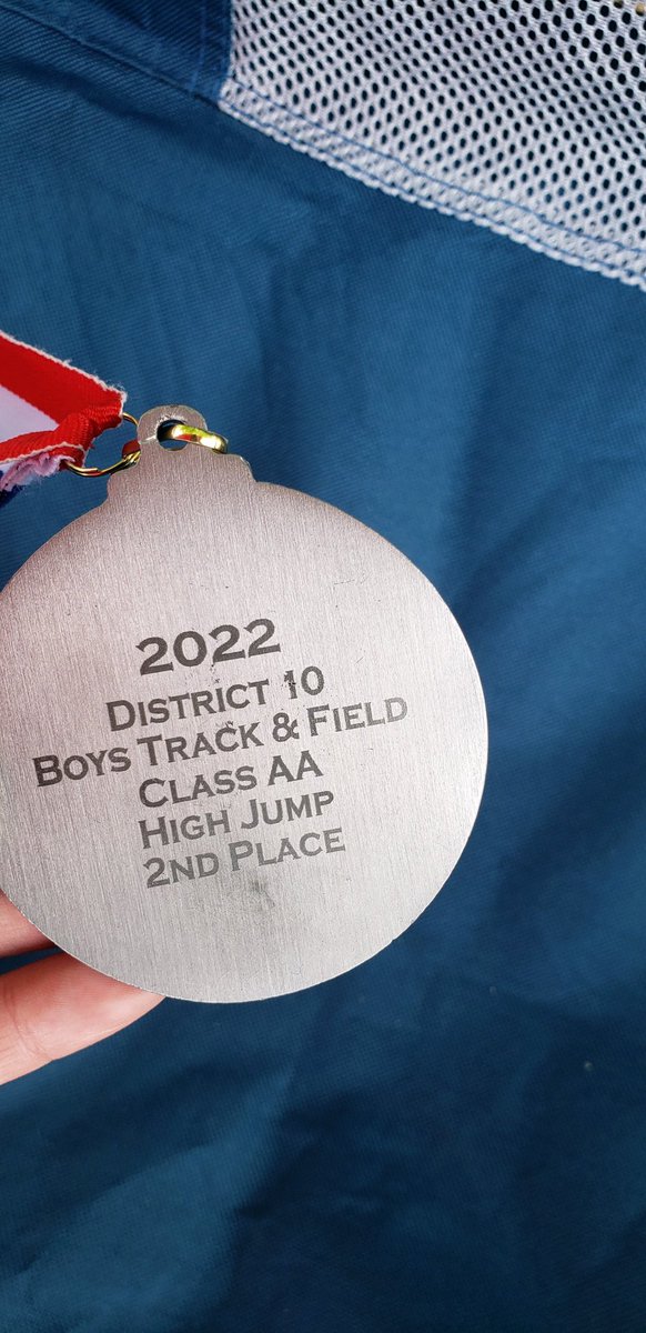 FrazaoLogan's tweet photo. STATES BOUND! Placed second today in Boys High Jump in the District 10 Class 2A Track &amp; Field Finals at Slippery Rock University with a height clearing of 6’3”. https://t.co/W2Rv8nxldH