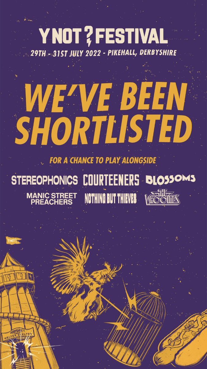 spinnertweet's tweet image. We’ve been shortlisted to play Y Not Festival. Please click the link to vote SPINNER to secure our place in the lineup 👉 bit.ly/3NrTeiM  #YNotFestival #NewMusic2022 #vote