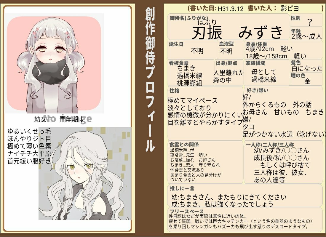 MariaHaniel's tweet image. トップ貼り付け用。何故か警告されてしまってたので再度。
雑多垢。
1、2枚目はフーファン、3、4枚目はあくねこ。
#御侍プロフィール
#創作御侍プロフィール
#あくねこプロフィールカード