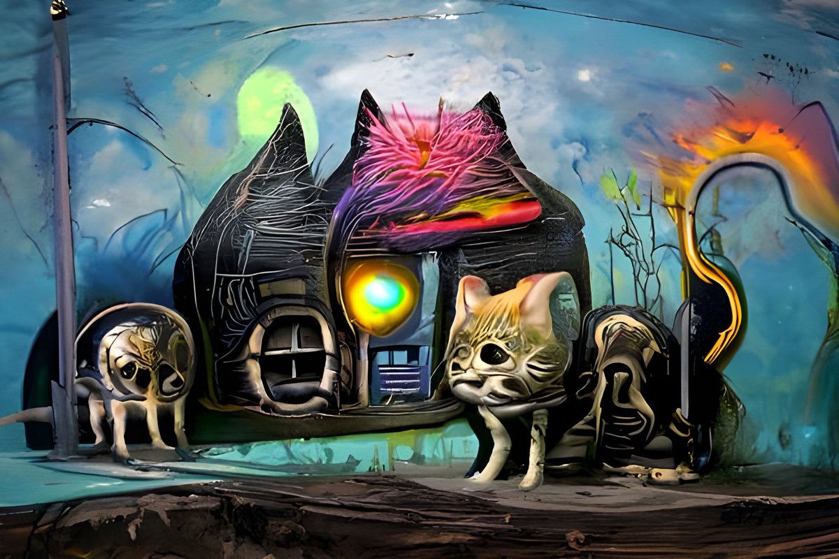 _susieb_'s tweet photo. https://t.co/PPtd5Th1GI
"Motive" - made with @NightCafeStudio
These cats were given more than enough reason to do what they’re about to #TheCatsOfUlthar #HPLovecraft #ModifierMonday
#popsurrealism
#aiart #nightcafe #digitalart https://t.co/N69HFeX6As