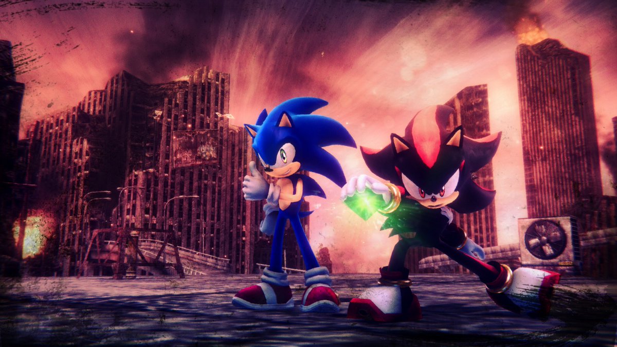 ChaosX2006's tweet image. Yours truly with another render, I felt playful with this one and experimented, and did one based on Shadow's game.
Enjoy :)