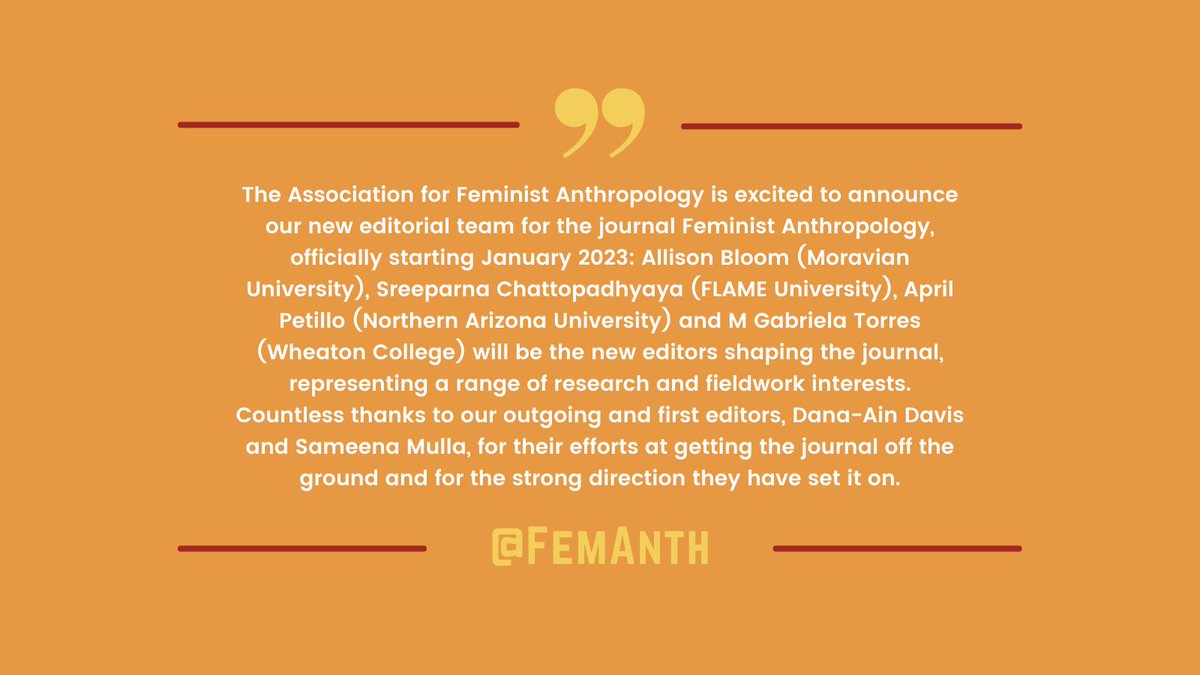GbvTig's tweet photo. Wow!! What an amazing group of people!! Four out of Six of the first two rounds of editors for the AFA Journal are GBV TIG members! @femanth @ratnagiri77 @allison_r_bloom @MGabrielaTorres , April Petillo. :) https://t.co/nIzU3D5lMW